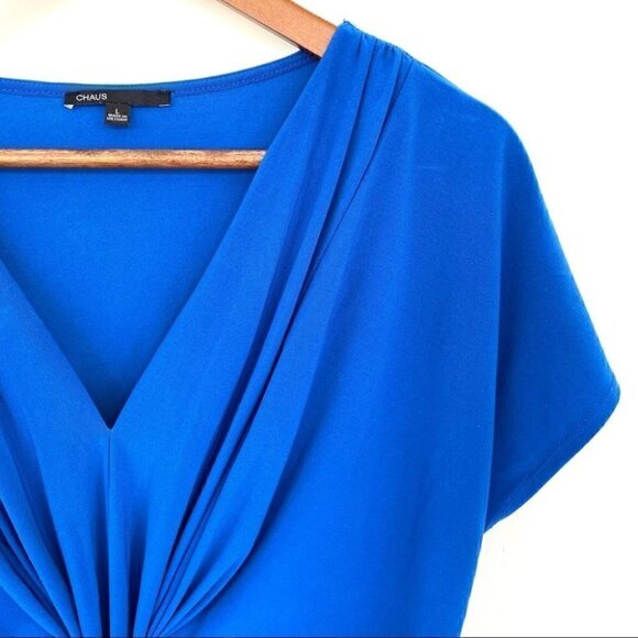 Chaus top, empire waisted with dolman cut sleeves,  v-neck and draping - Picture 5 of 8